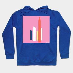 satellite towers art in mexican landscape wallpaper of modern architecture ecopop pink Hoodie